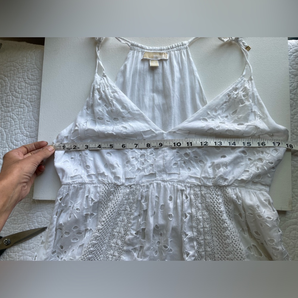 Michael Kors Eyelet Strappy Cotton Midi Dress - Picture 11 of 14